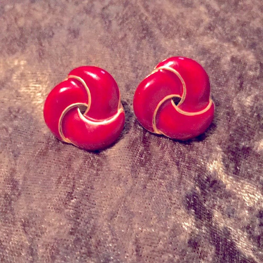 Beautiful red vintage earrings